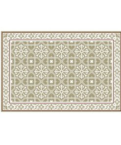 FREE SHIPPING Tiles Pattern Decorative PVC vinyl mat linoleum rug- light green - 604