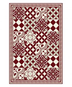 PVC vinyl mat linoleum rug Free Shipping Mix Tiles Pattern 311  - Bordeaux