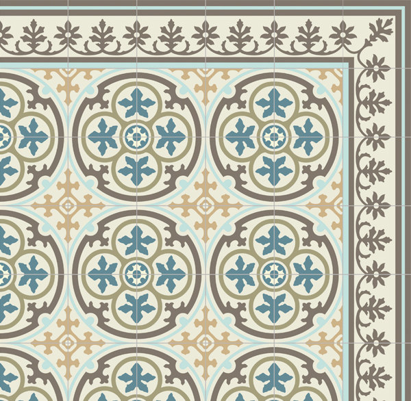 SALE  PVC vinyl mat Tiles Pattern Decorative  linoleum rug Blue And Gray 104 ,FREE Shipping