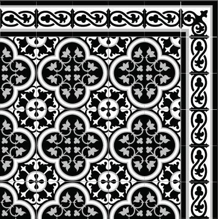 Black and white vinyl tiles mat, Tiles Pattern Decorative PVC ,Kitchen Mat  design 180 –
