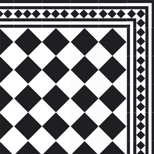 Black White Kitchen Mat Pvc Vinyl Mat Tiles Pattern Decorative